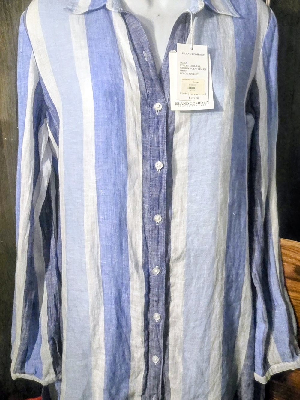 Island Company** NWT** Linen Button-Down Shirt Beachy And Boho Style - Picture 5 of 8